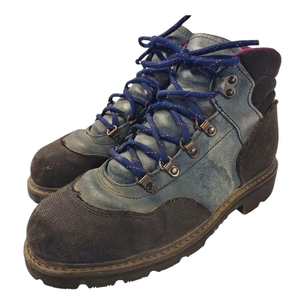 RED WING SHOES Boots Mens Size 6 Blue Black Canvas Combat ANSI Z41 PT91 Workwear